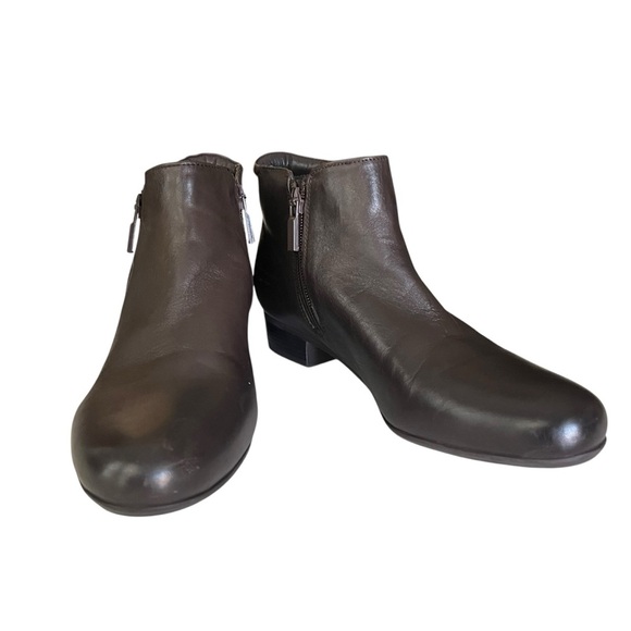 Trotters Major Booties Women's Size 8 Narrow Dark Brown Side Zip Leather Comfort - Picture 8 of 12
